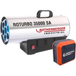Rothenberger Industrial Heizkanone ROTURBO 35000SA mit Piezo inkl. Bluetooth Lautsprecher, Heizlüfter, Orange