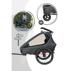Qeridoo Kidgoo 1 - Kinderfahrradanhänger für 1 Kind - Modell 2026, Farbe: Pacific Blue
