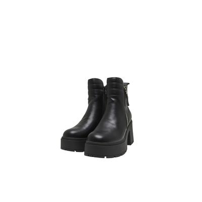 Stiefel BUFFALO "Buffalo MILA ZIP BOOT MID", Damen, Gr. 40, schwarz, Polyurethan, unifarben, Schuhe Stiefel