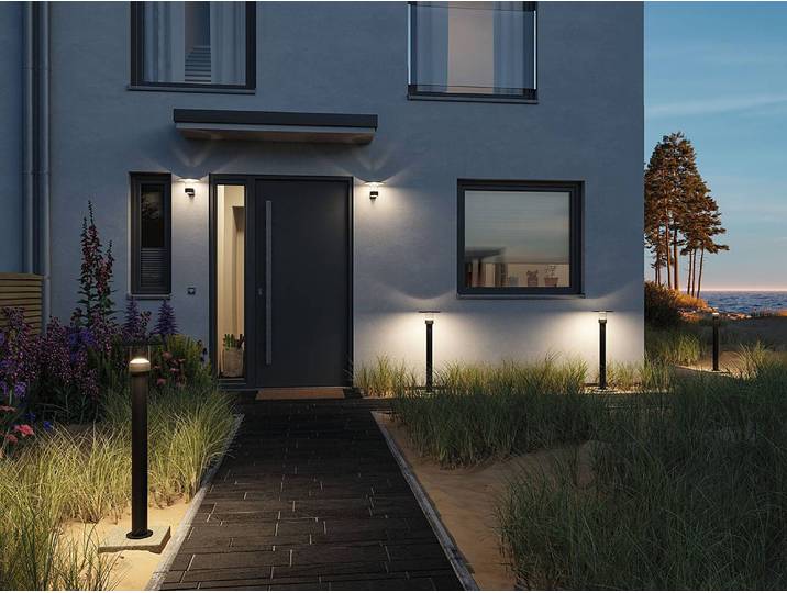 Wegeleuchte Sienna mit Sensor 21 x 78 x 25cm Grau