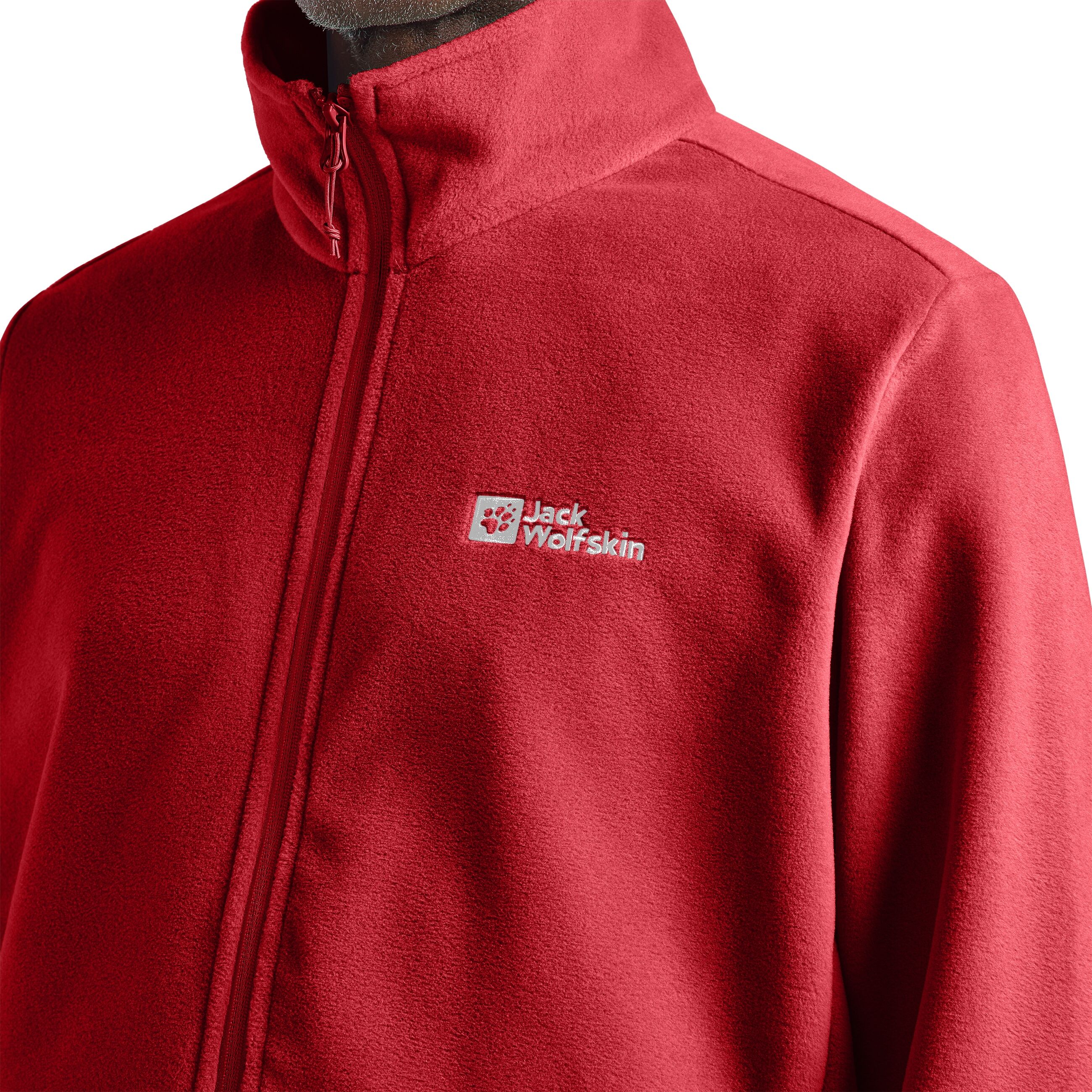 Fleecejacke JACK WOLFSKIN "TAUNUS FZ M", Herren, Gr. M, rot (adrenaline r), Fleece, Obermaterial: 100% Polyester, Jacken Fleecejacke, schnell trocknend, mit Stretchanteil, windabweisend adrenaline r M