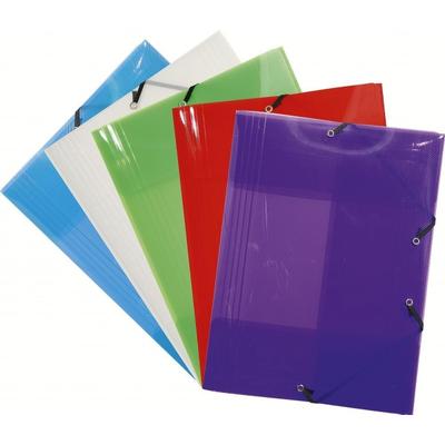Exacompta Sammelmappe mit 3 Klappen und Gummizug aus PP 500µ Crystal Colours, 24x32cm für DIN A4
