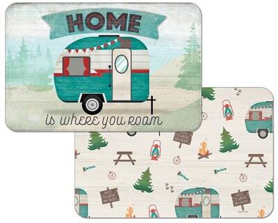 Counterart Reversible Wipe-clean Plastic Placemats Set of 4 -Where You Roam