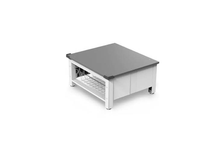 BASE SPACE BASKET Avec Panier Extractible 32L en Technopolymère\, Support 250 kg\, pour Appareils Électroménagers 60x60 cm\, Blanc\, Made in Italy