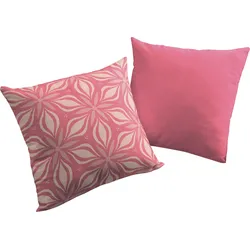 Dekokissen ADAM "Retro Floret", pink (pink, geblümt), B:40cm L:40cm, Obermaterial: 100% Baumwolle, Dekokissen_Sitzkissen_Kissenhüllen, GOTS zertifiziert