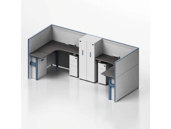 Mobilier commercial, cloison de bureau, poste de travail en L, système de mobilier de poste de travail, bureau partagé