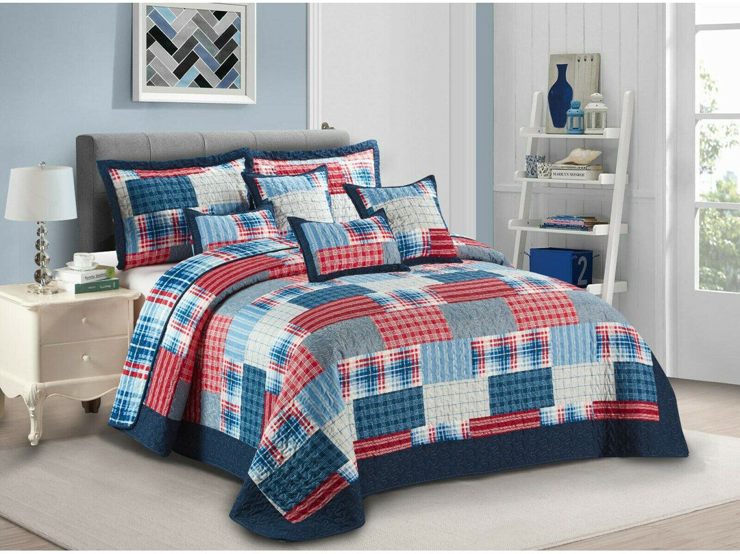 Brambly Cottage Northington Microfibre Bedspread Red Super King Bedspread