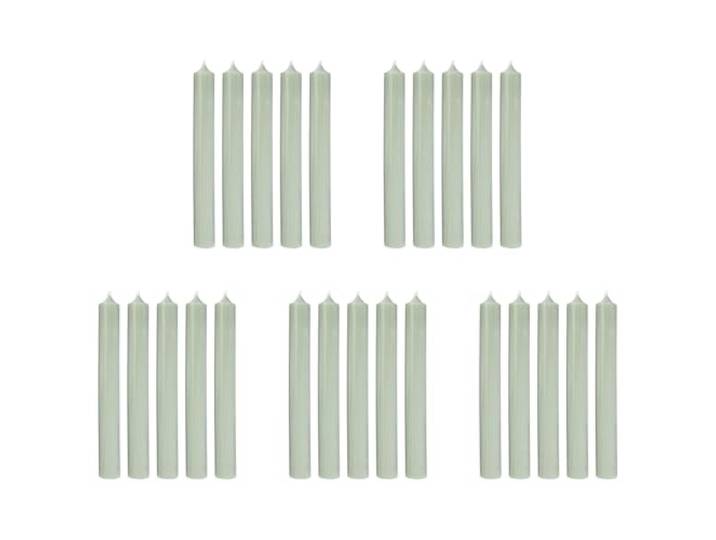 BUTLERS 25er Set Stabkerzen - RAINBOW - Tafelkerzen Farbe Grün - ø2.2 x H18 cm - Spitzkerzen für Tischdekorationen - Leuchterkerzen für Feste
