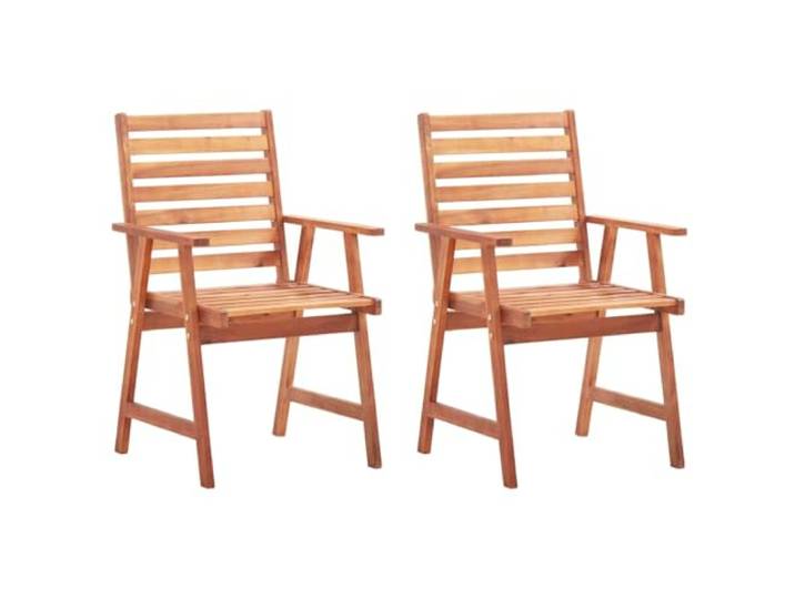 KKgypkn Akazienholz Essstühle 2 STK mit Kissen Wetterbeständig, ölbeschichtete Oberfläche, wasserdichte Polyesterkissen, max 110 kg pro Sitzplatz