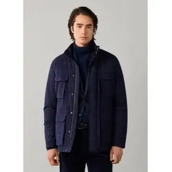 Hackett London für Herren. HM4000230 Tailored Jacke Wpane Velo marineblau (XL), Lässig, Klassisch, Polyester