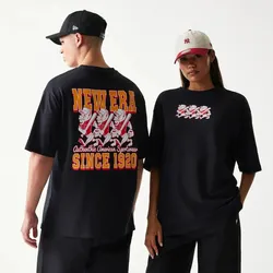 NEW ERA Baseball Cows Character Graphic Oversized T-Shirt - Schwarz - M