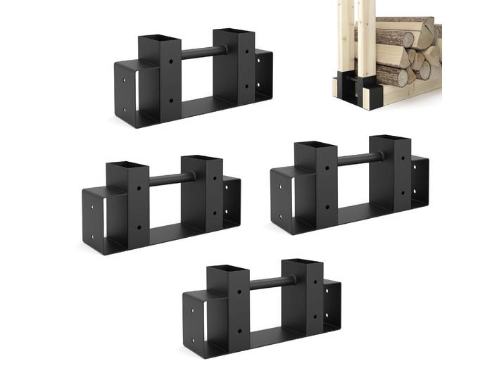 Holzstapelhilfe 4er Set schwarz
