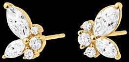 Edenly Ohrringe Mitternachtsschmetterling - Gelbgold 18 Karat mit synthetischen