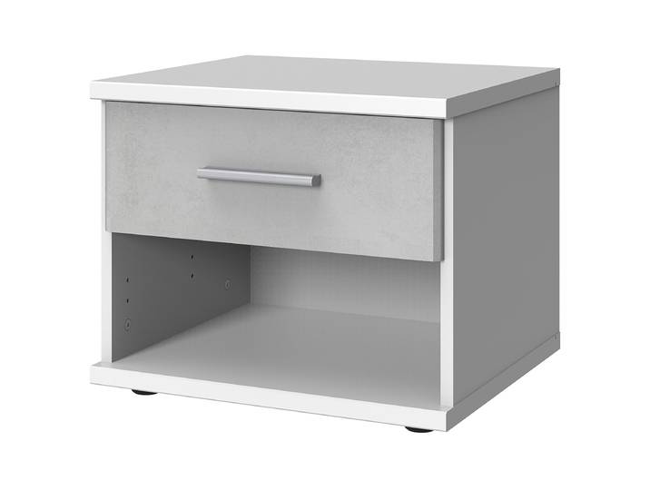Table de nuit Joker 46 x 38 x 40cm Blanc/Imitation béton