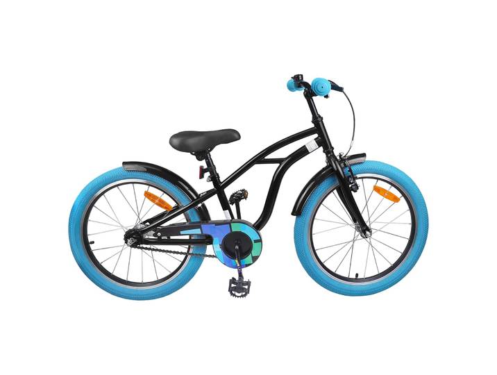 vidaXL Kinderfahrrad 22 Zoll für 7-12 Jahre alt Schwarz