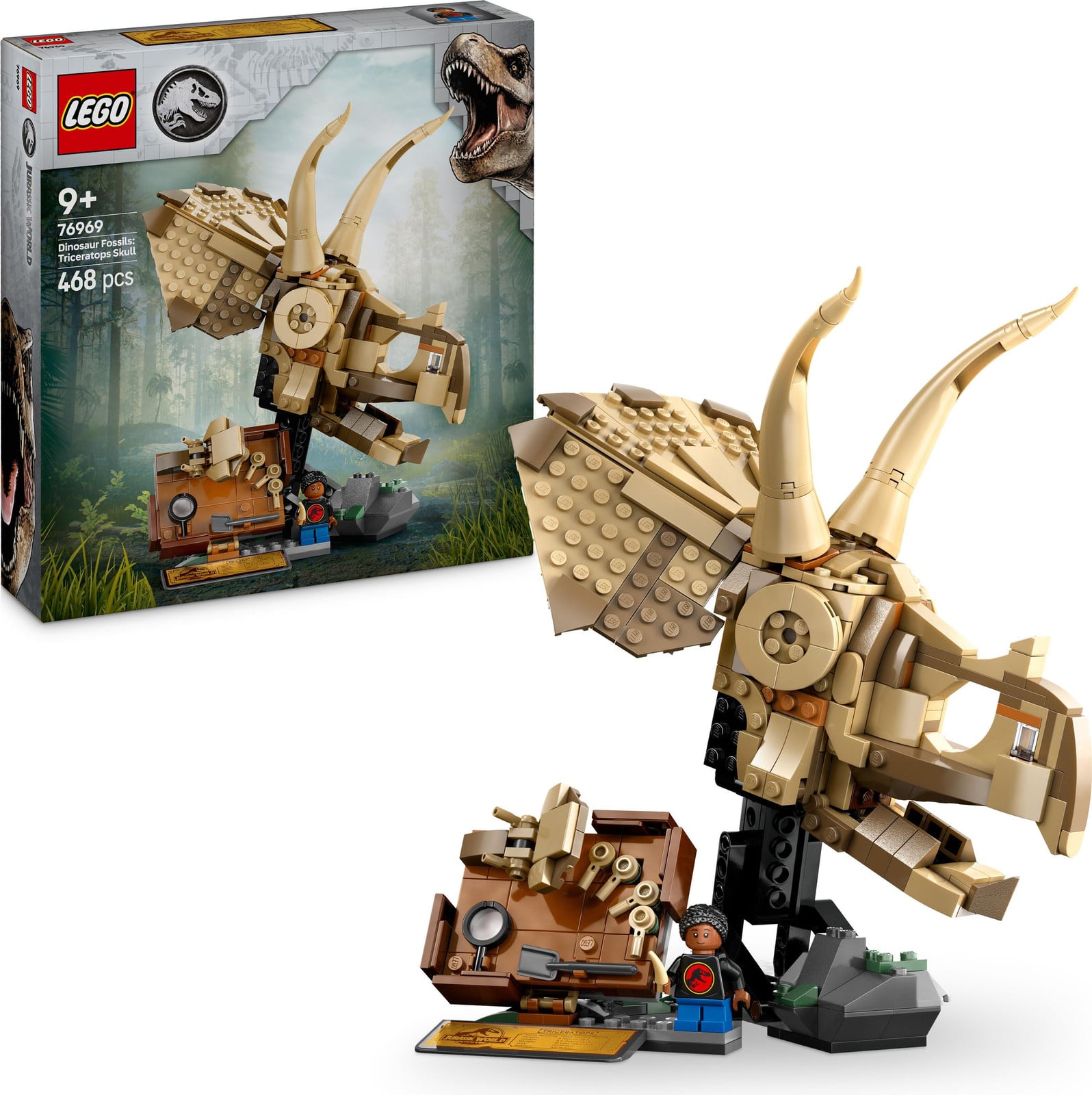 LEGO Jurassic World Dinozaurfossielen Triceratops schedel 76969