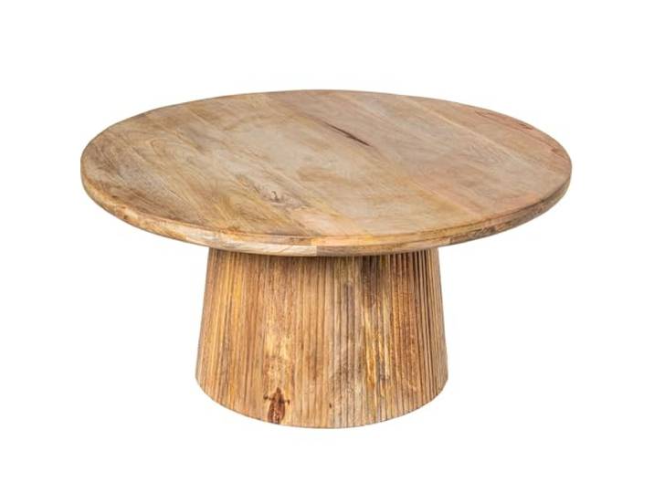 DRW Runder Couchtisch aus Naturholz, 90 x 90 x 45 cm
