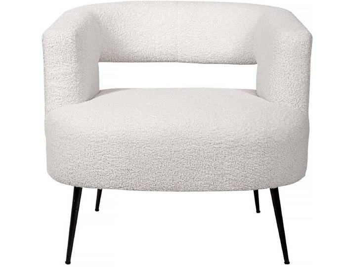 Fauteuil en tissu bouclette iris - Blanc