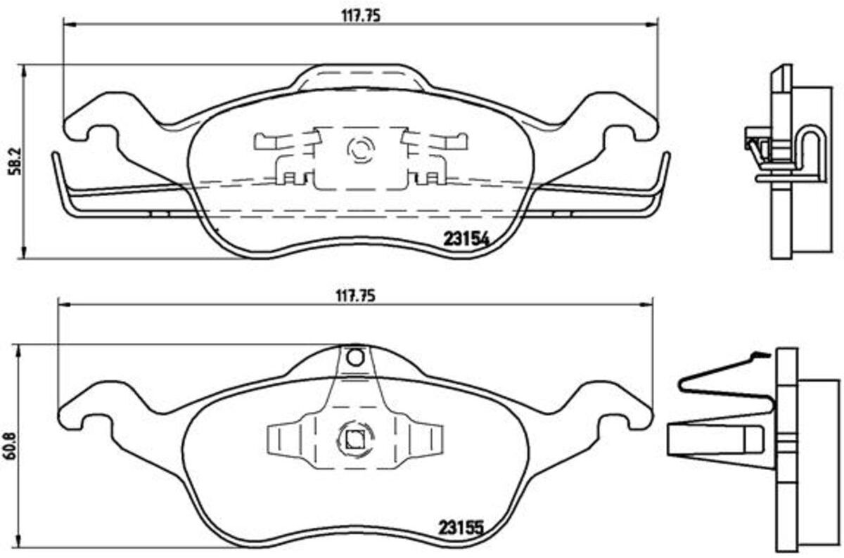 Bremsbelagsatz BREMBO P 24 046, Vorne
