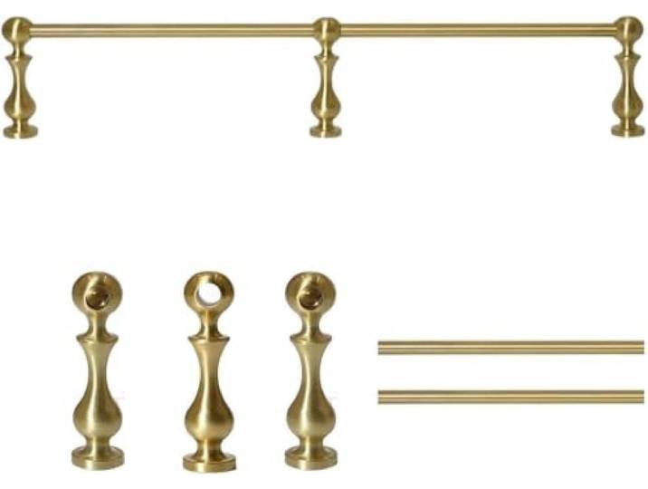 ROBAUN 2 Stück Regalschienen for Regale, schwebendes Regal-Schutzgeländer, Weinschrank-Leitplanke und Bücherregal-Hardware(Natural Brass,34in/86cm)