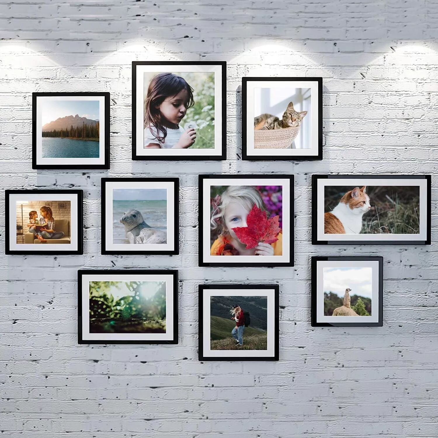 INF Cadre Photo Noir en PVC 20x25 cm - Cadre Classique à Poser ou à Accrocher
