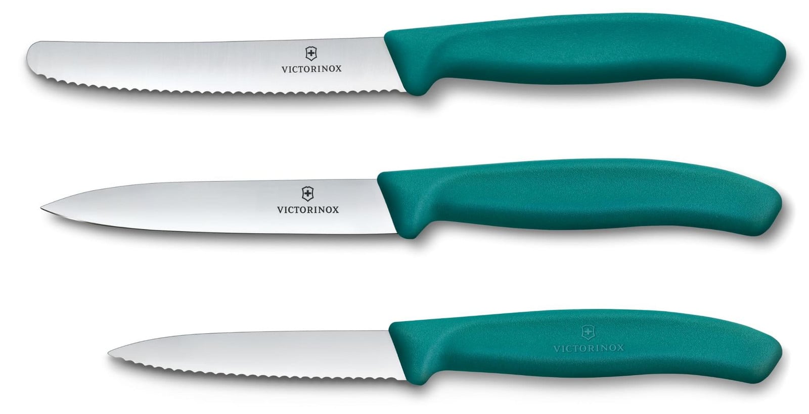 Victorinox Swiss Army Swiss Classic 3-delige keukenmessen set met groentemes, groen