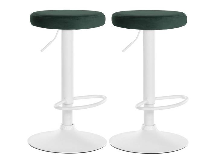 CLP Barhocker 2er Set Samt Grün, Metall, 38.5x60x38.5 cm, Esszimmer, Barmöbel, Barhocker