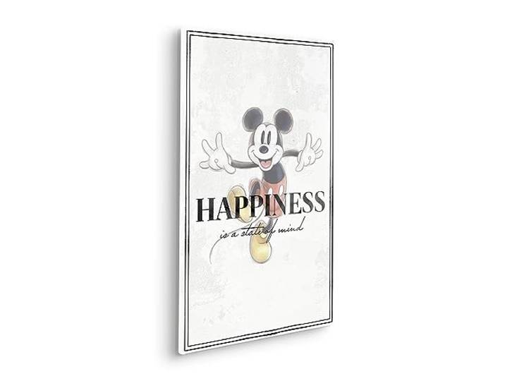 Disney Keilrahmenbild im Echtholzrahmen - Mickey Be Kind - Größe 40 x 60 cm - Kinderzimmer, Leinwandbild, Wandbild