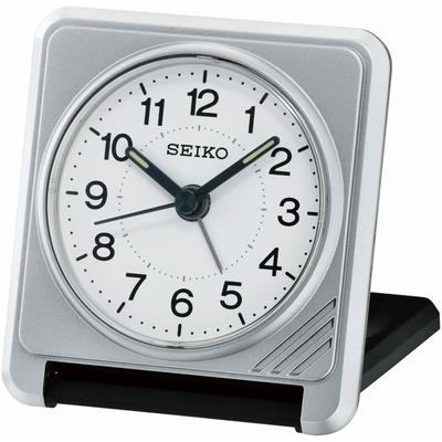 Reisewecker SEIKO "QHT015S", grau, Wecker, Reisewecker, Wecker, Schlafzimmer, Beleuchtung, Leuchtzeiger, Reisewecker