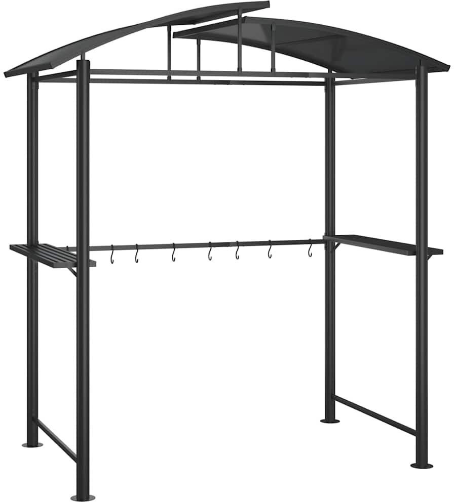 vidaXL Gazebo BBQ et étagères latérales anthracite 210x114x230cm acier