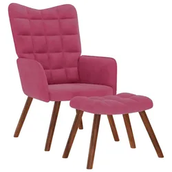 vidaXL Relaxsessel mit Hocker Weinrot Samt