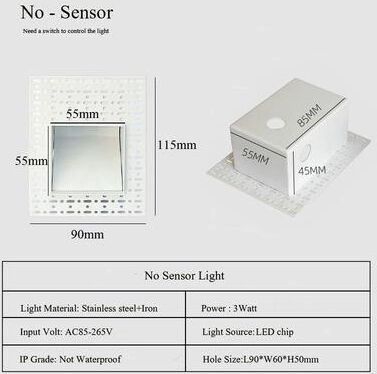 Uplifted Goods Embedded LED Step Light With Motion Detection 115mm No Sensor white Light 6000k