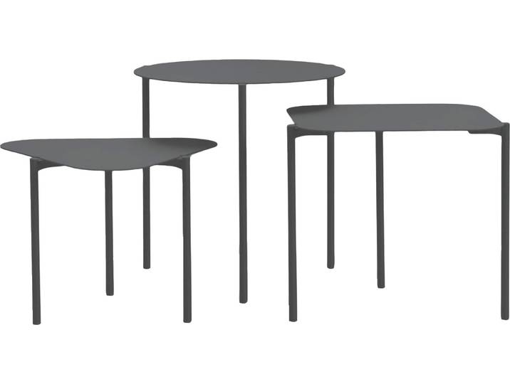 Beistelltisch SPINDER DESIGN Doremi , grau (grau, grau, grau), Tische, Beistelltisch, Metall, 3er-Set