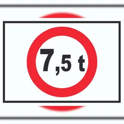 HB-Druck Durchfahrt verboten 7,5 Tonnen Symbol Schild A4 (210x297mm)