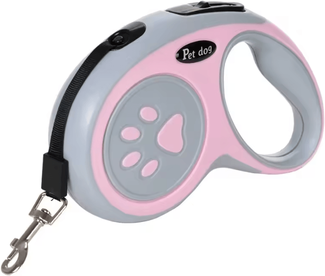 Inspire Curations PlaidGuard Automatic Retractable Cat Harness & Leash Set pink 3m