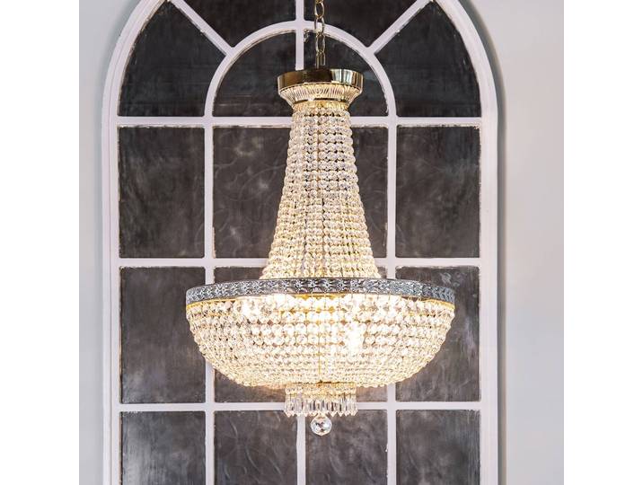 Maytoni Kristall Kronleuchter Bella, dimmbar, klar / transparent, für Wohn- / Esszimmer, Kristall