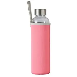 CARYO Glasflasche mit Cover in pink