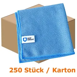 Microfasertuch MopKnight Professional 40 x 40 cm blau Karton 250 Tücher, leistungsstark, saugfähig, waschbar bis 90 °C