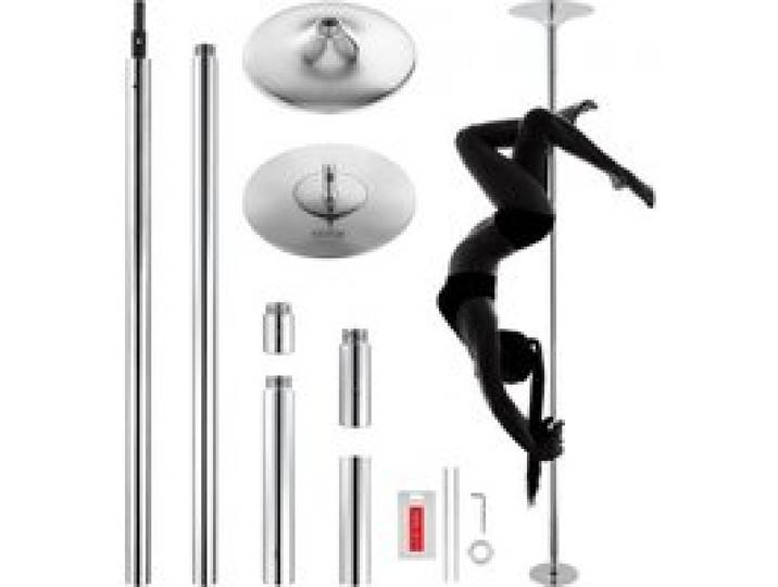 VEVOR Professionelle Tanzstange, Pole Dance Tanzstange Profi ca. 216,3-270 cm Höhenverstellbare Abnehmbare Fitnessstange Spinning Fitness Silber, Statische Tanzstange Fitnessstudios