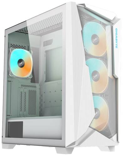 Gigabyte C301GW V2 Midi-Tower PC-Gehäuse Weiß Staubfilter, Integrierte Beleuchtung