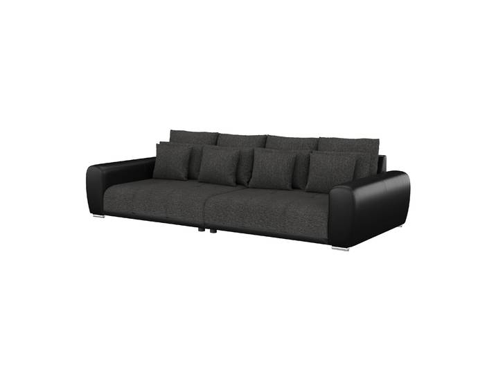 Sofa Leder SAM anthrazit/schwarz