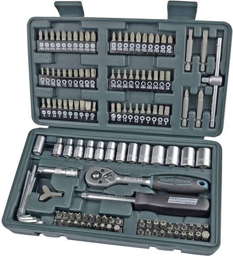 Brüder Mannesmann Steckschlüsselsatz metrisch 1/4 (6.3 mm) 130teilig M29166