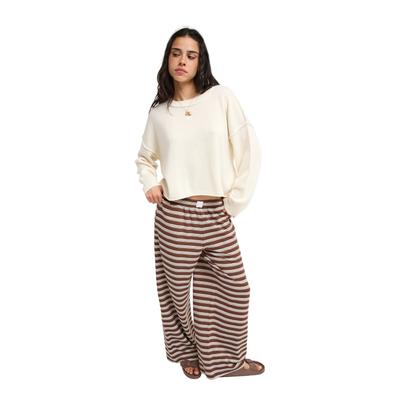 Jogger Pants ROXY "Blossom Ridge", Damen, Gr. XS, Normalgrößen, chestnut blossom ridge stripe, Obermaterial: 68% Viskose, 29% Polyester, 3% Elasthan., Hosen