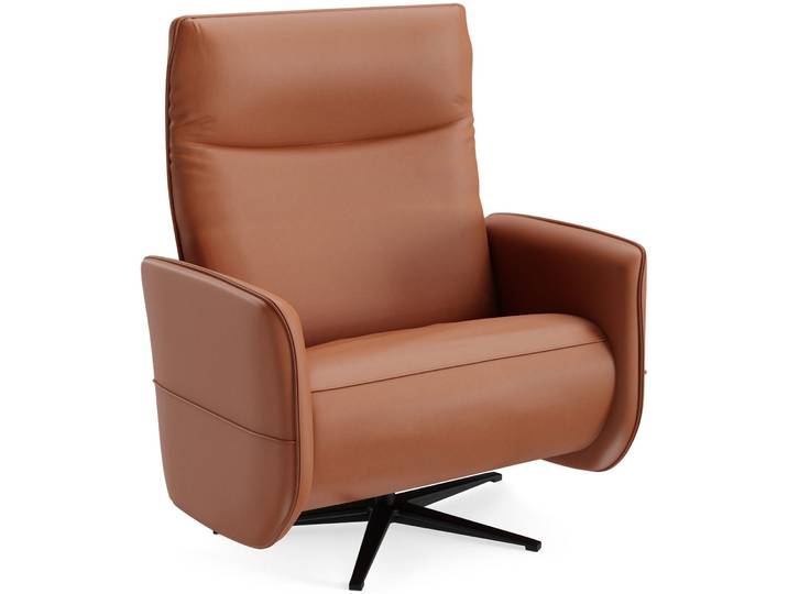 Eleganter Relaxsessel Lidja Leder cognac B 104 cm T 170 cm H 112 cm - Möbel Konfigurator: Traummöbel individuell zusammenstellen - Relaxsessel