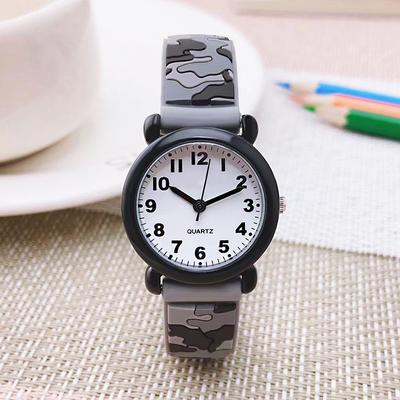 Market Central Camouflage Outdoor Sports Watch For Kids Boys Student Quartz Watch desert Grey