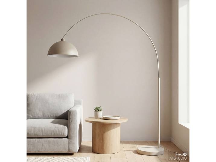 Lampadaire GLARO 45 x 200 x 112cm Beige/Beige Fer, thermolaqué E27