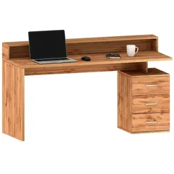 Dmora Flaminia - Schreibtisch, 160x90x60h cm Eiche Braun, Ein Regal Made in Italy