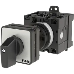 Eaton 004911 Wendeschalter, T3, 32 A, Zwischenbau, 3 Baueinheit(en), Kontakte: 5, 45 °, tastend, mit 0-Stellung, mit 2-seitigem Rückzug nach 0