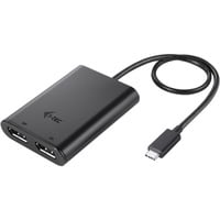 Video Adapter USB-C > Dual DisplayPort 4K / 60Hz (single 8K / 30Hz) schwarz, 30cm Kabel