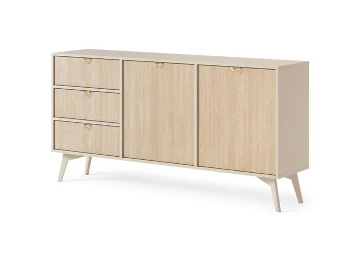 Buffet Komodee TOFINO KOM2 Pieds en bois Beige Chêne 38 x 158 x 80 cm